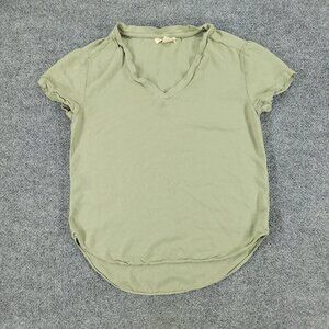 Olive Green V-Neck Women's Top